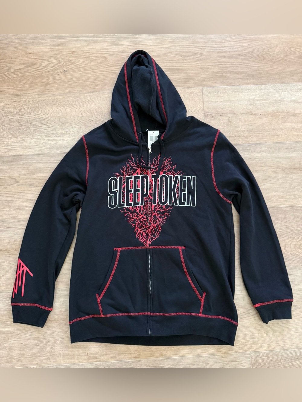 Sleep Token Hot Topic Graphic Contrast Stitch Zip Hoodie NWT Large Black unisex